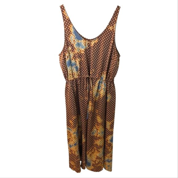 Raquel Allegra Tie Dye Polka Dot Silk Blend Dress XL - Picture 1 of 10